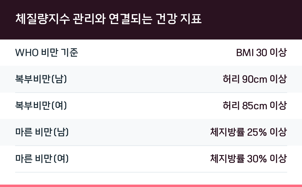 체질량지수 관리와 연결되는 건강 지표