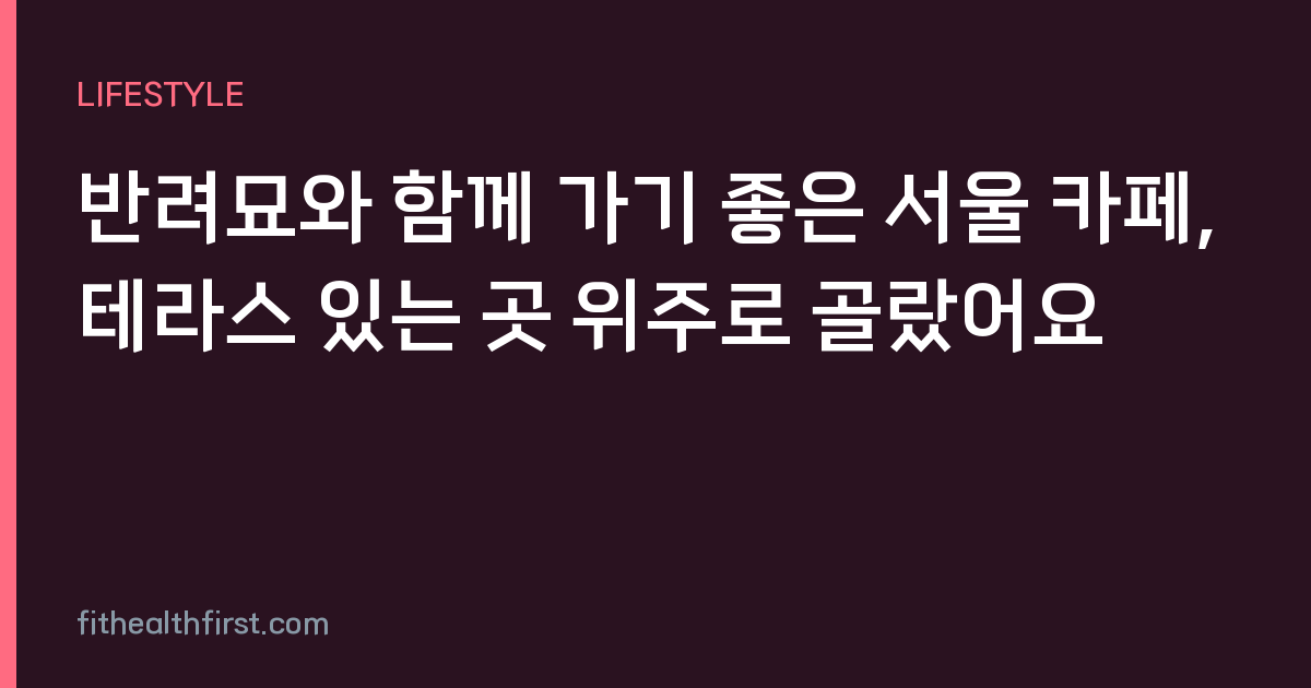 반려묘와 함께 가기 좋은 서울 카페, 테라스 있는 곳 위주로 골랐어요