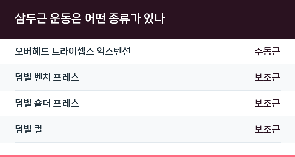 삼두근 운동은 어떤 종류가 있나