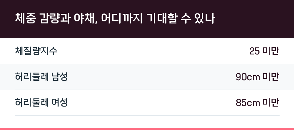 체중 감량과 야채, 어디까지 기대할 수 있나