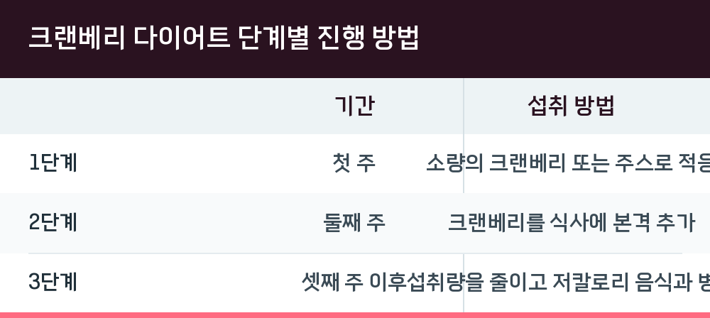 크랜베리 다이어트 단계별 진행 방법