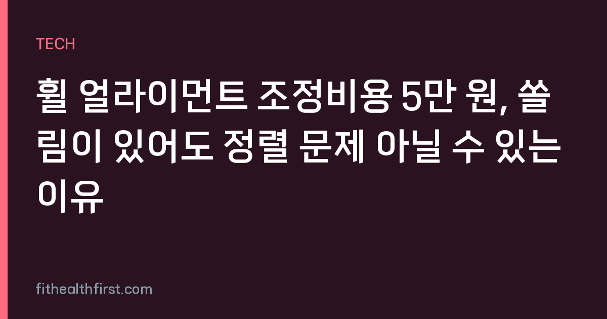 휠 얼라이먼트 조정비용 5만 원, 쏠림이 있어도 정렬 문제 아닐 수 있는 이유
