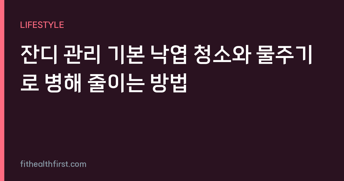 잔디 관리 기본 낙엽 청소와 물주기로 병해 줄이는 방법