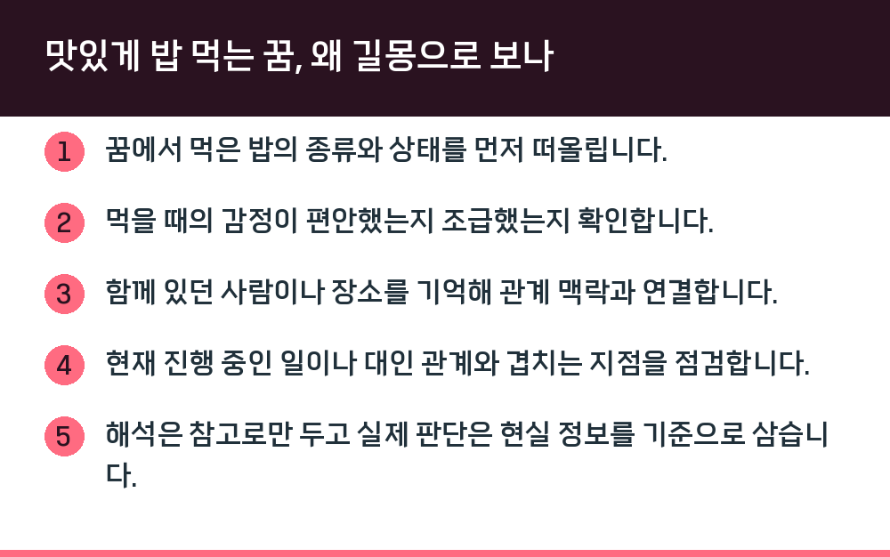 맛있게 밥 먹는 꿈, 왜 길몽으로 보나