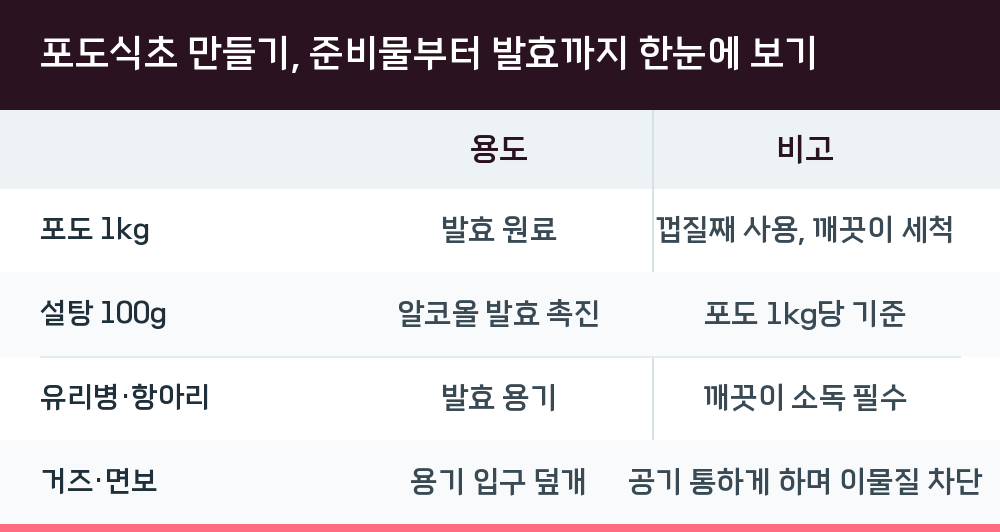 포도식초 만들기, 준비물부터 발효까지 한눈에 보기