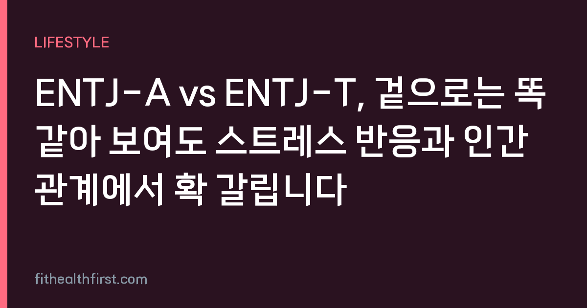 ENTJ-A vs ENTJ-T, 겉으로는 똑같아 보여도 스트레스 반응과 인간관계에서 확 갈립니다
