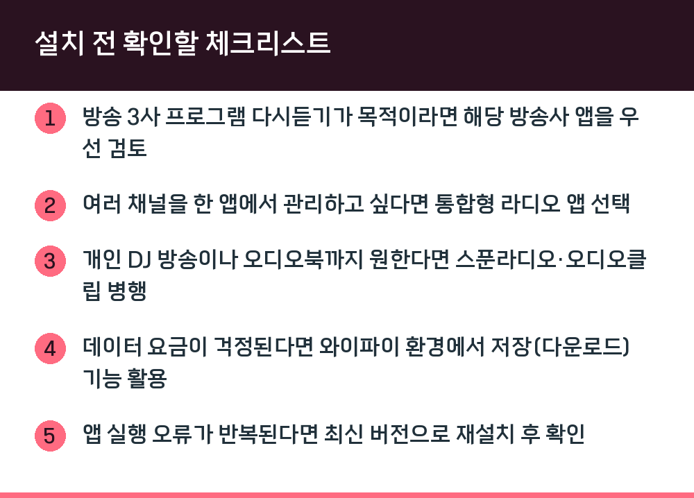 설치 전 확인할 체크리스트