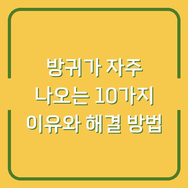 방귀가 자주 나오는 10가지 이유와 해결 방법