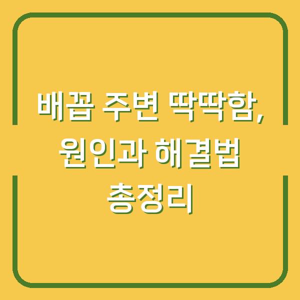 배꼽 주변 딱딱함, 원인과 해결법 총정리