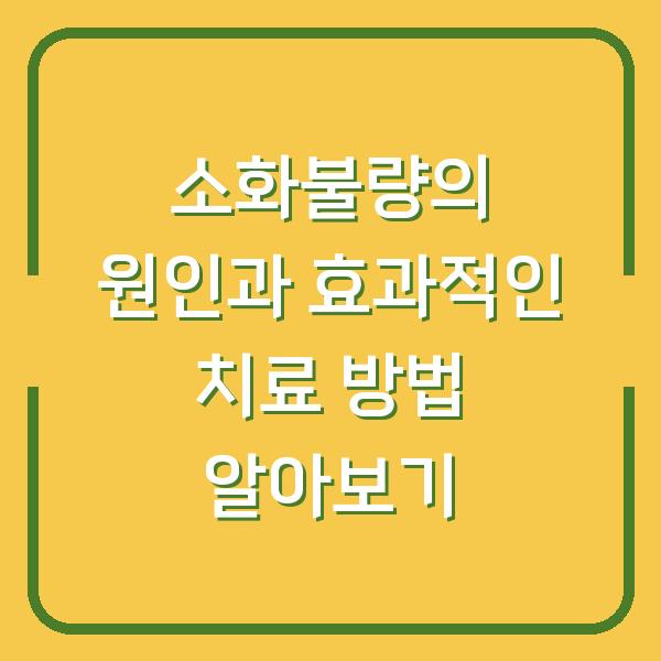 소화불량의 원인과 효과적인 치료 방법 알아보기