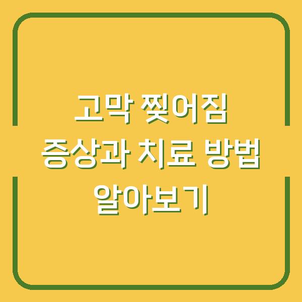 고막 찢어짐 증상과 치료 방법 알아보기