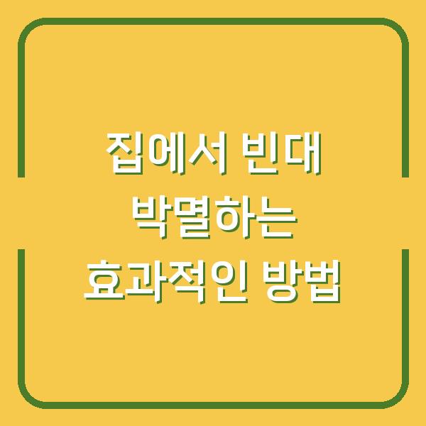 집에서 빈대 박멸하는 효과적인 방법