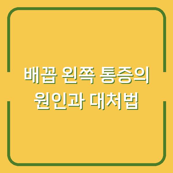 배꼽 왼쪽 통증의 원인과 대처법