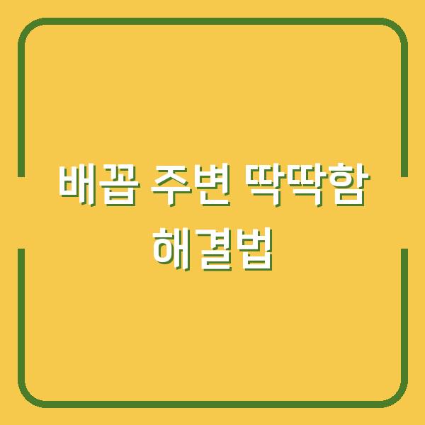 배꼽 주변 딱딱함 해결법