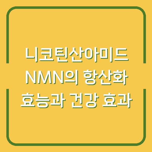 니코틴산아미드 NMN의 항산화 효능과 건강 효과