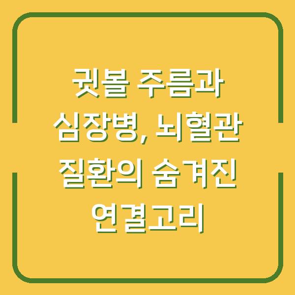 귓볼 주름과 심장병, 뇌혈관 질환의 숨겨진 연결고리