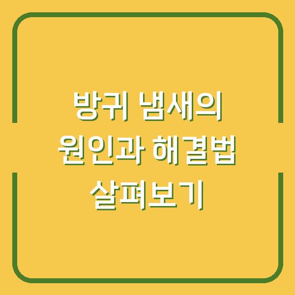 방귀 냄새의 원인과 해결법 살펴보기