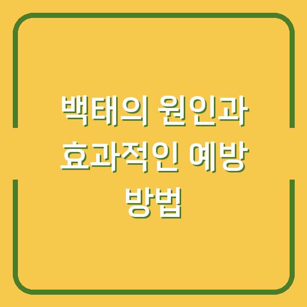 백태의 원인과 효과적인 예방 방법