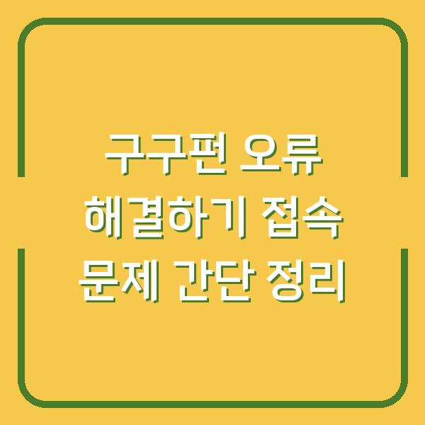 구구펀 오류 해결하기 접속 문제 간단 정리