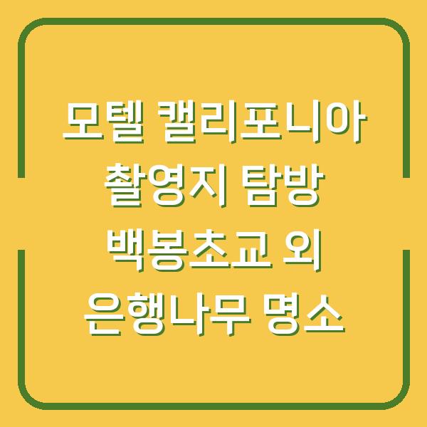 모텔 캘리포니아 촬영지 탐방 백봉초교 외 은행나무 명소