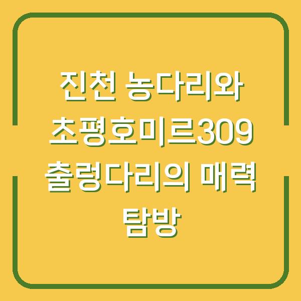 진천 농다리와 초평호미르309 출렁다리의 매력 탐방