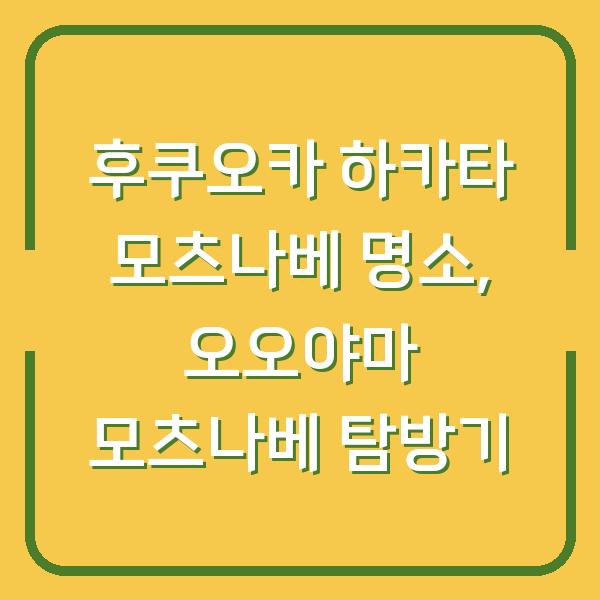 후쿠오카 하카타 모츠나베 명소, 오오야마 모츠나베 탐방기