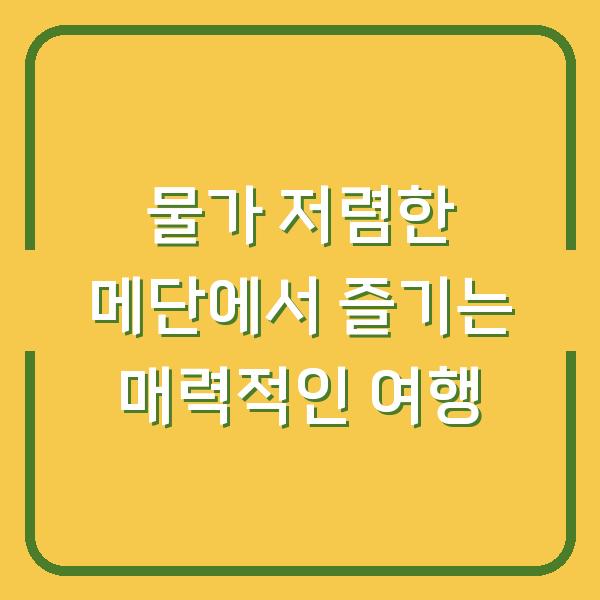 물가 저렴한 메단에서 즐기는 매력적인 여행