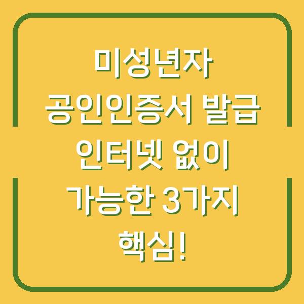 미성년자 공인인증서 발급 인터넷 없이 가능한 3가지 핵심!