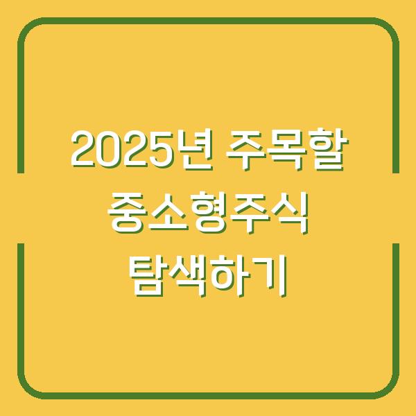 2025년 주목할 중소형주식 탐색하기