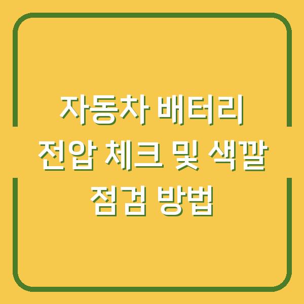 자동차 배터리 전압 체크 및 색깔 점검 방법