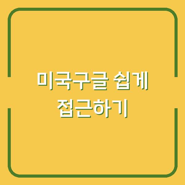 미국구글 쉽게 접근하기