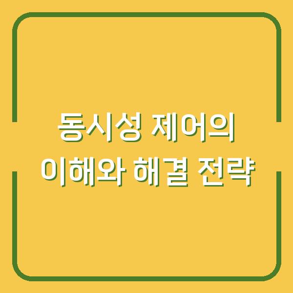동시성 제어의 이해와 해결 전략