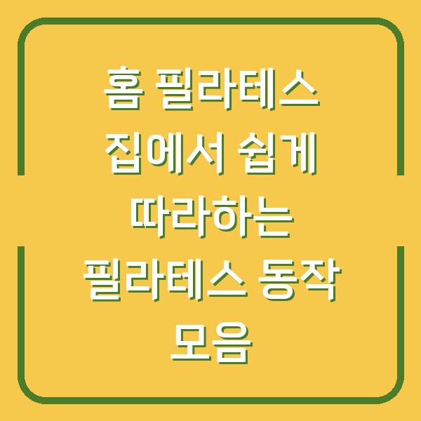 홈 필라테스 집에서 쉽게 따라하는 필라테스 동작 모음