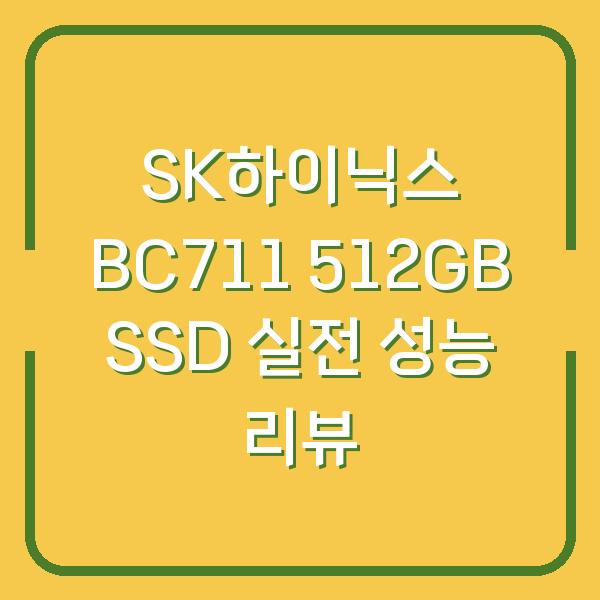 SK하이닉스 BC711 512GB SSD 실전 성능 리뷰