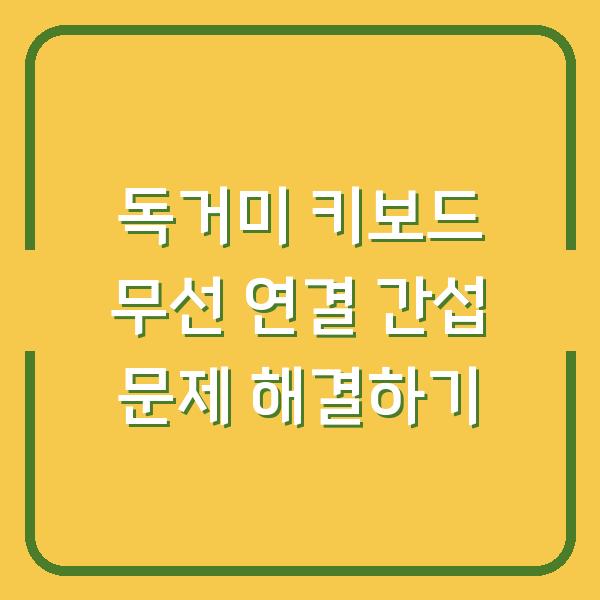 독거미 키보드 무선 연결 간섭 문제 해결하기