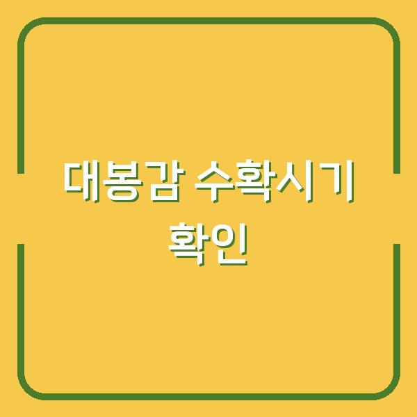 대봉감 수확시기 놓치면 홍시 망칩니다, 지금 바로 확인하세요
