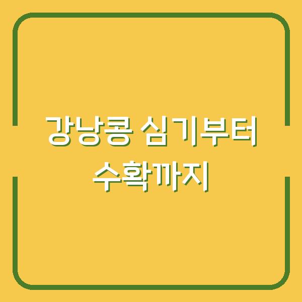강낭콩 심는시기와 재배 방법, 물주기 요령으로 첫 수확까지 성공하는 법