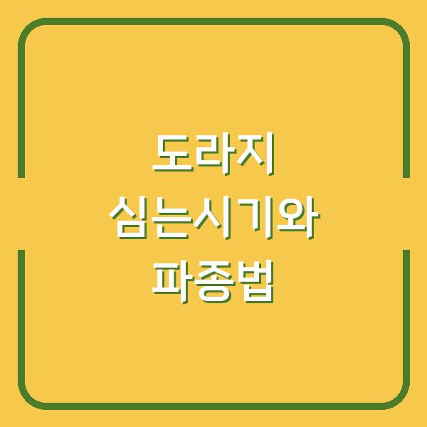 도라지 심는시기 놓치면 3년 수확 망칩니다 – 파종 방법과 최적 재배 팁