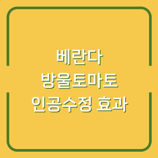 베란다 방울토마토, 인공수정 한 번이면 열매가 확 달라집니다