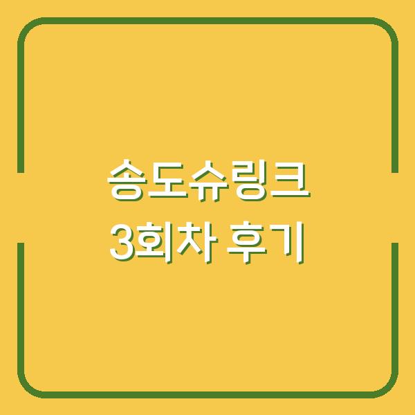 송도슈링크 유니버스 3회차 후기 효과 차이와 내가 후회하지 않은 주의사항
