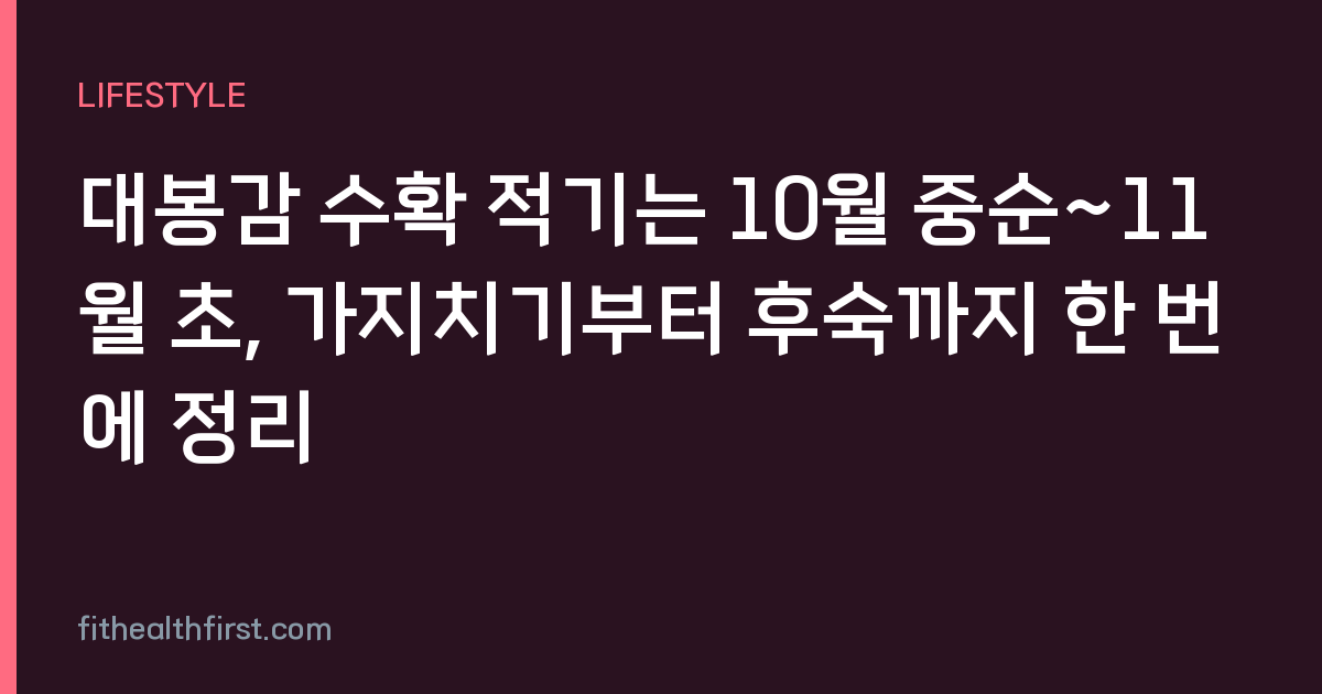 대봉감 수확 적기는 10월 중순~11월 초, 가지치기부터 후숙까지 한 번에 정리