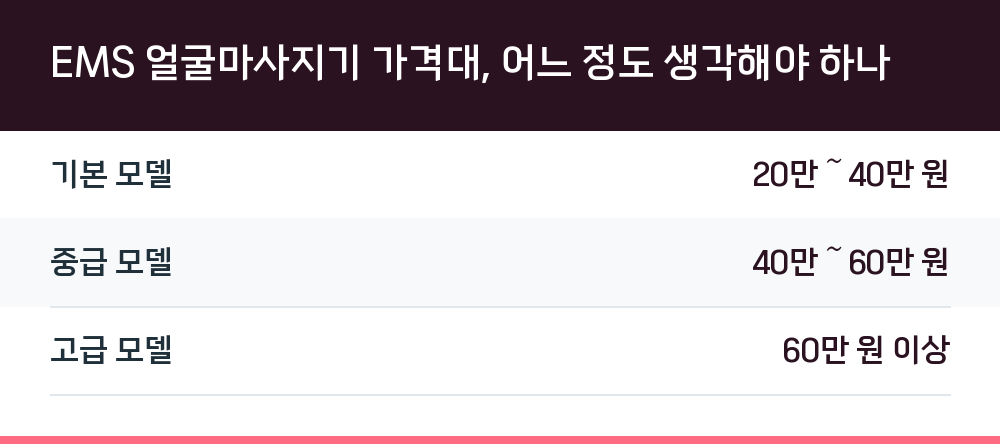 EMS 얼굴마사지기 가격대, 어느 정도 생각해야 하나
